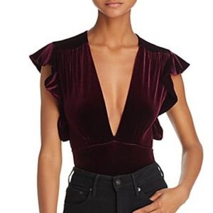 Misa Los Angeles Bloomingdales Velvet Bodysuit